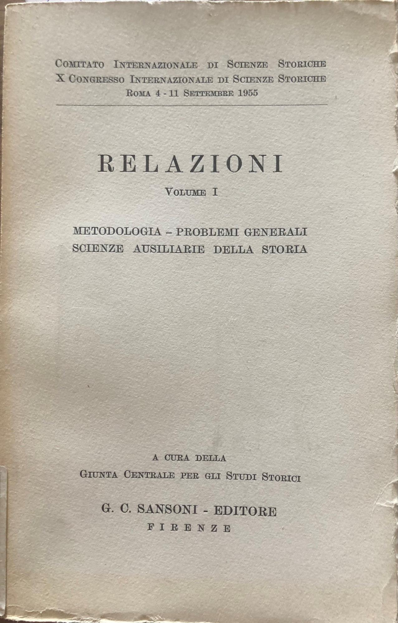 Relazioni. Volume I