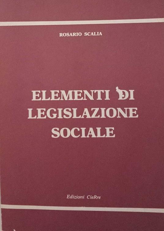 Elementi di legislazione sociale - copertina