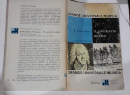 Il contratto sociale o principi di diritto politico - Jean-Jacques Rousseau - copertina