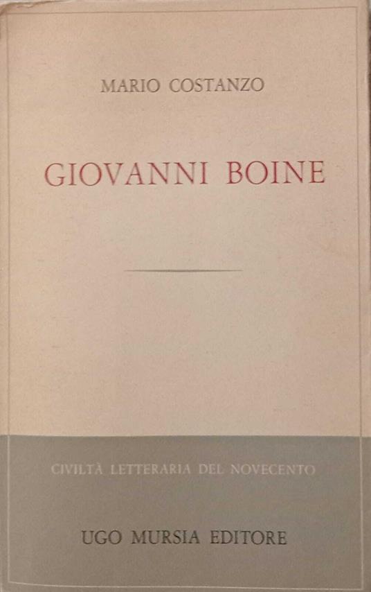 Giovanni Boine - Mario Costanzo - copertina
