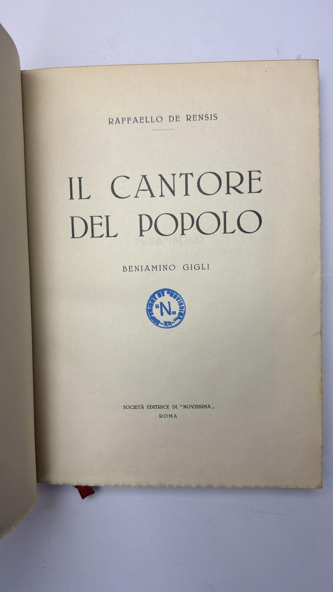 Il cantore del popolo Beniamino Gigli