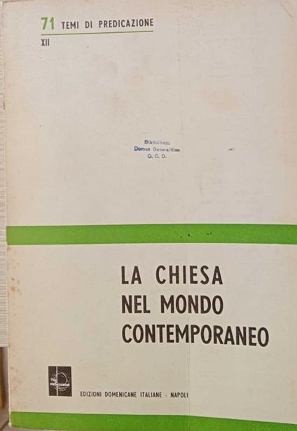 La Chiesa nel mondo contemporaneo - copertina