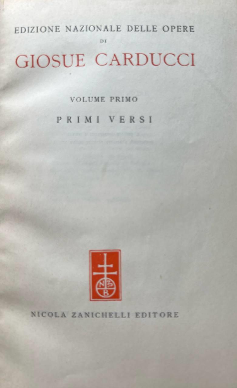 Volume primo: Primi versi