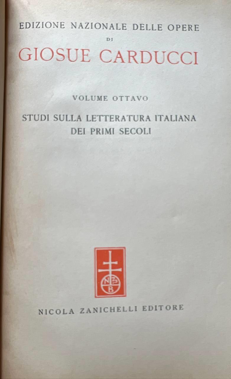 Studi sulla letteratura italiana dei primi secoli