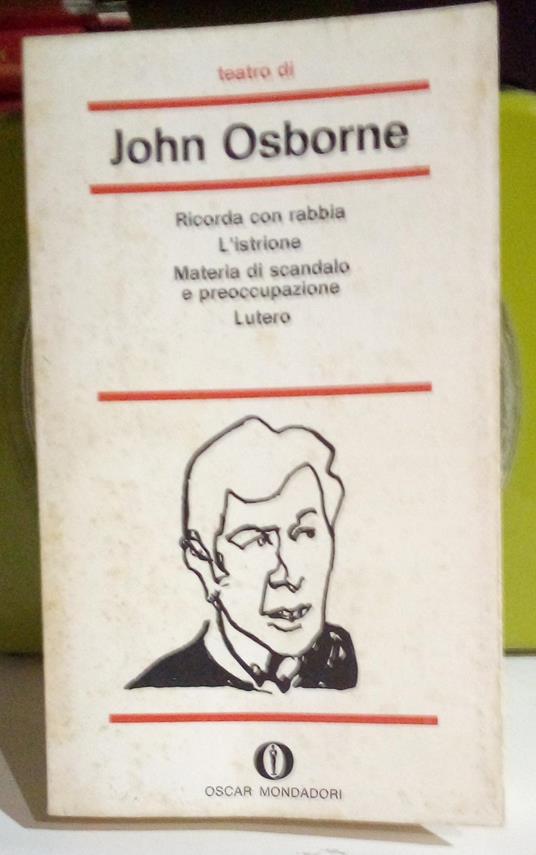 Teatro - Ricorda con rabbia - L'istrione - Materia di scandalo e preoccupazione - Lutero - John Osborne - copertina