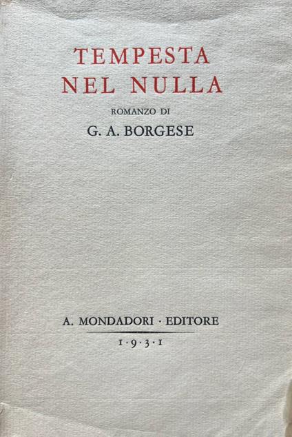 Tempesta nel nulla - Giuseppe A. Borgese - copertina
