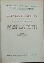 L' Italia in Africa. Studi italiani di etnografia e di folklore della Libia