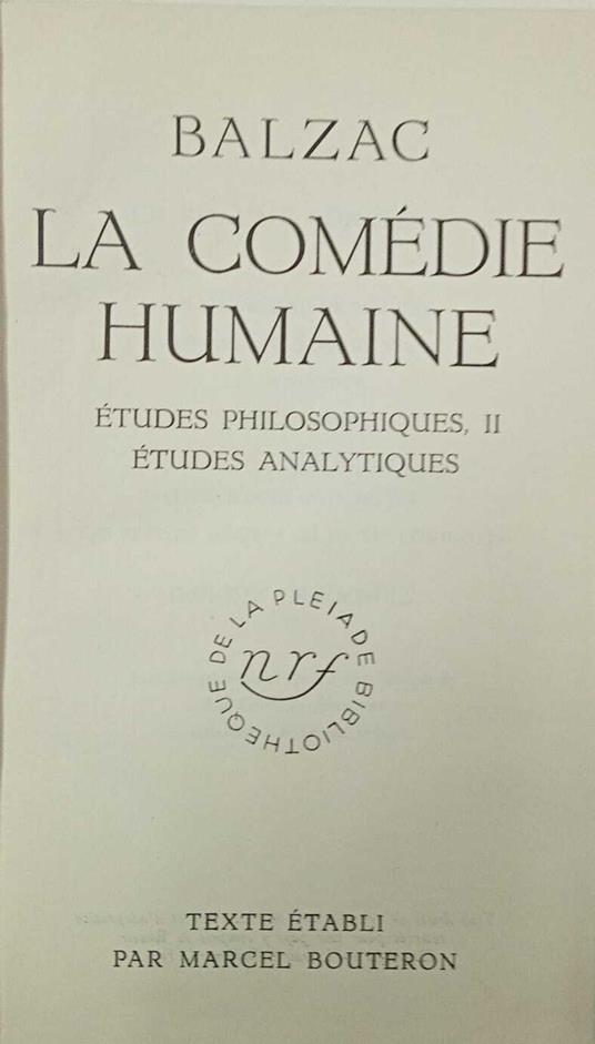 La comédie humaine (vol.X) Biblioteque La Pleiade - Honoré de Balzac - copertina