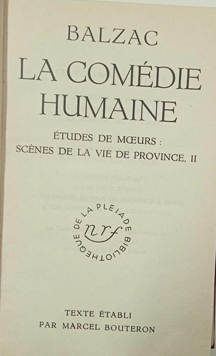 La comédie humaine (vol.IV) Biblioteque La Pleiade - Honoré de Balzac - copertina