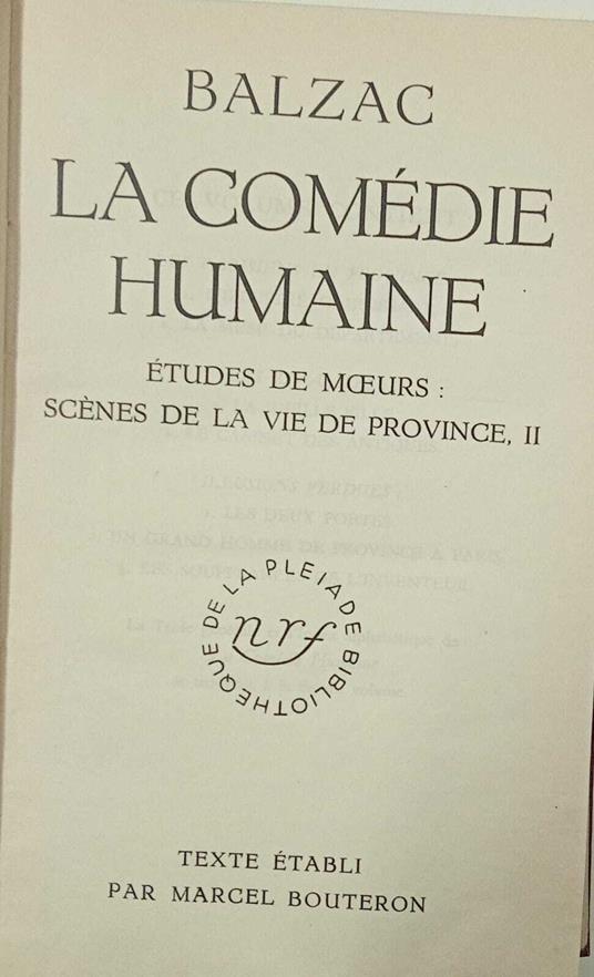 La comédie humaine (vol.IV) Biblioteque La Pleiade - Honoré de Balzac - copertina