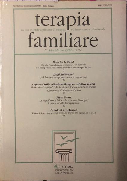 Terapia familiare n.44 marzo 1994 - copertina