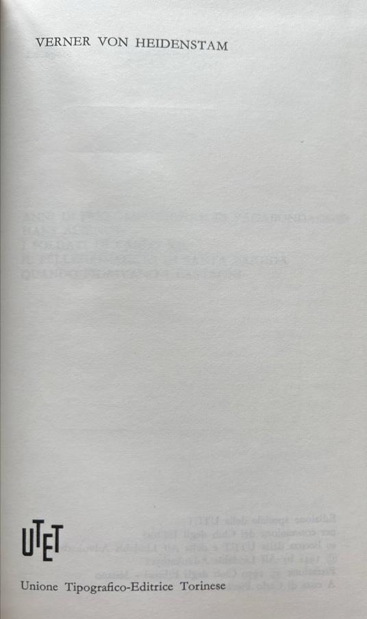 Le opere - Verner von Heidenstam - copertina