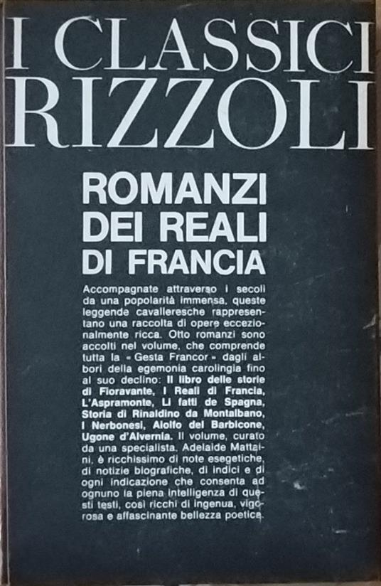 Romanzi dei reali di Francia - copertina