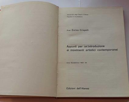 Appunti per un'introduzione ai movimenti artistici contemporanei - Enrico Crispolti - copertina
