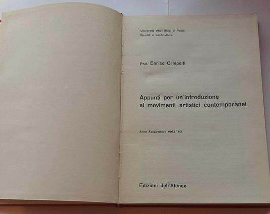 Appunti per un'introduzione ai movimenti artistici contemporanei - Enrico Crispolti - copertina