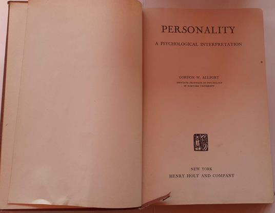 Personality a psychological interpretation - copertina