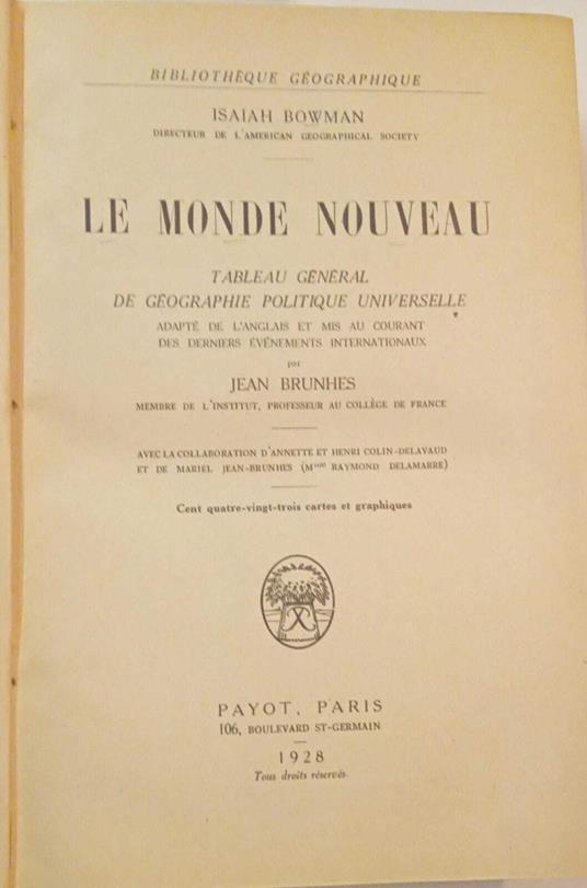 Le monde Nouveau - copertina