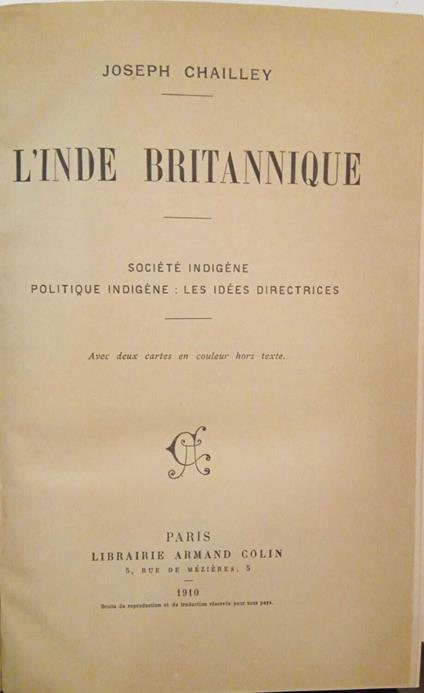 L' Inde Britannique - copertina