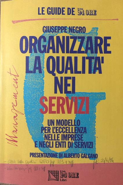 Organizzare la qualità nei servizi - copertina