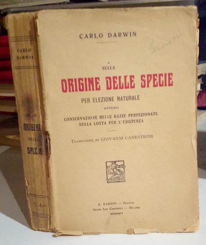 Carlo Darwin sulla origine delle specie per elezione naturale - Charles Darwin - copertina