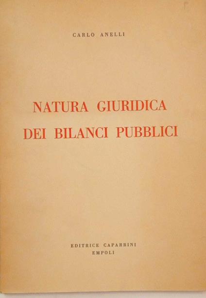 Natura giuridica dei bilanci pubblici - copertina