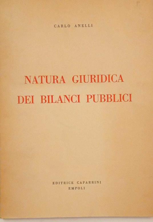 Natura giuridica dei bilanci pubblici - copertina