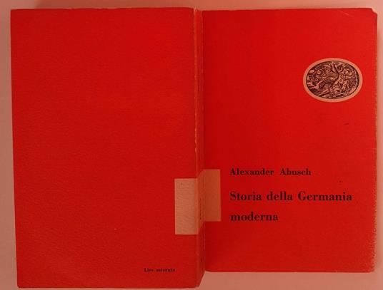 Storia della Germania moderna - Alexander Abusch - copertina