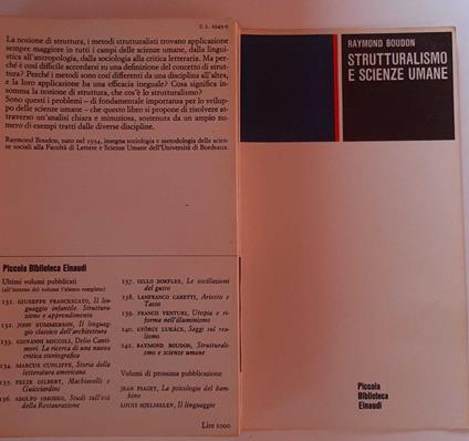 Strutturalismo e scienze umane - Raymond Boudon - copertina