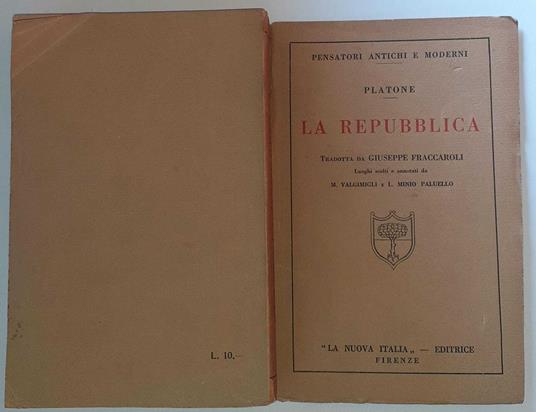 La Repubblica. Tradotta da Giuseppe Fraccaroli - Platone - copertina