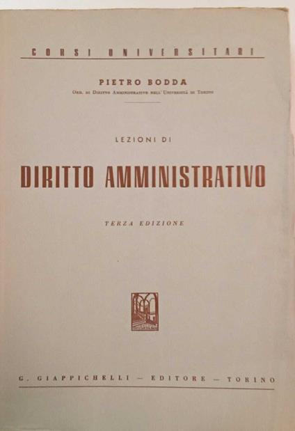 Lezioni di diritto amministrativo - Pietro Bodda - copertina