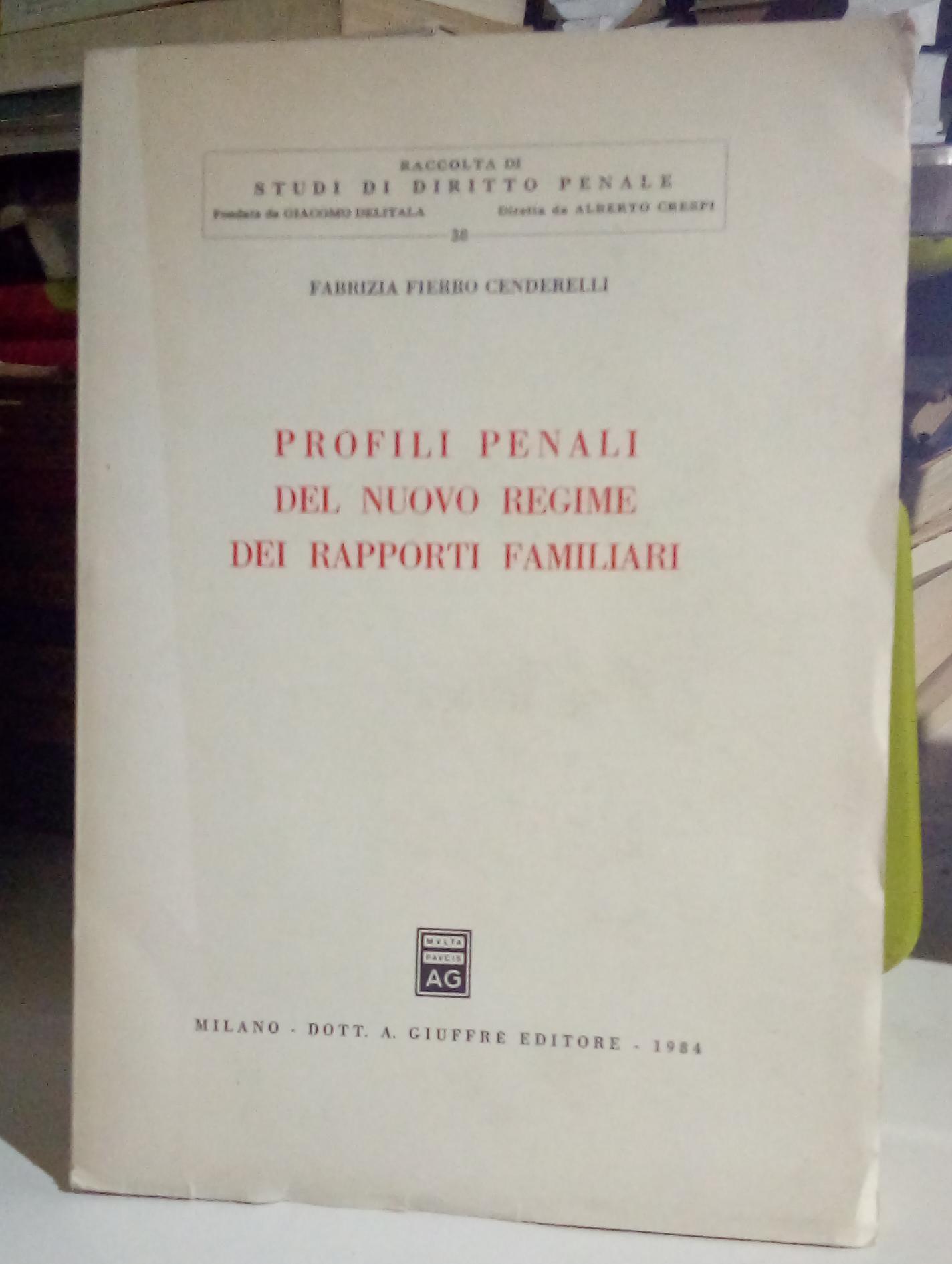 Profili penali del nuovo regime dei rapporti familiari