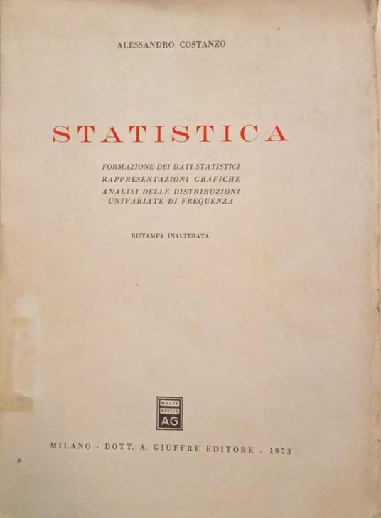 Statistica - Alessandro Costanzo - copertina