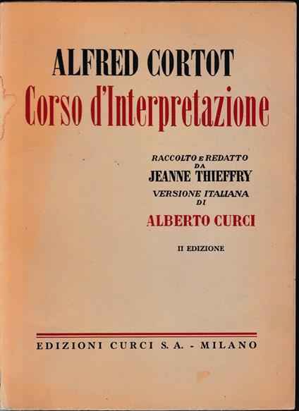 Corso D'Interpretazione - Alfred Cortot - copertina