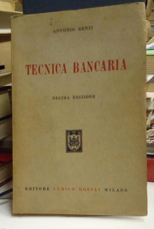 Tecnica bancaria - Antonio Renzi - copertina