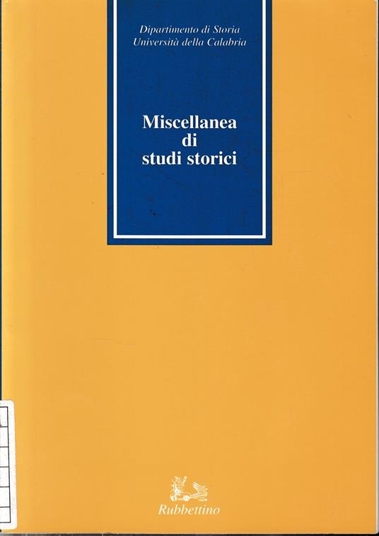 Miscellanea di studi storici - copertina