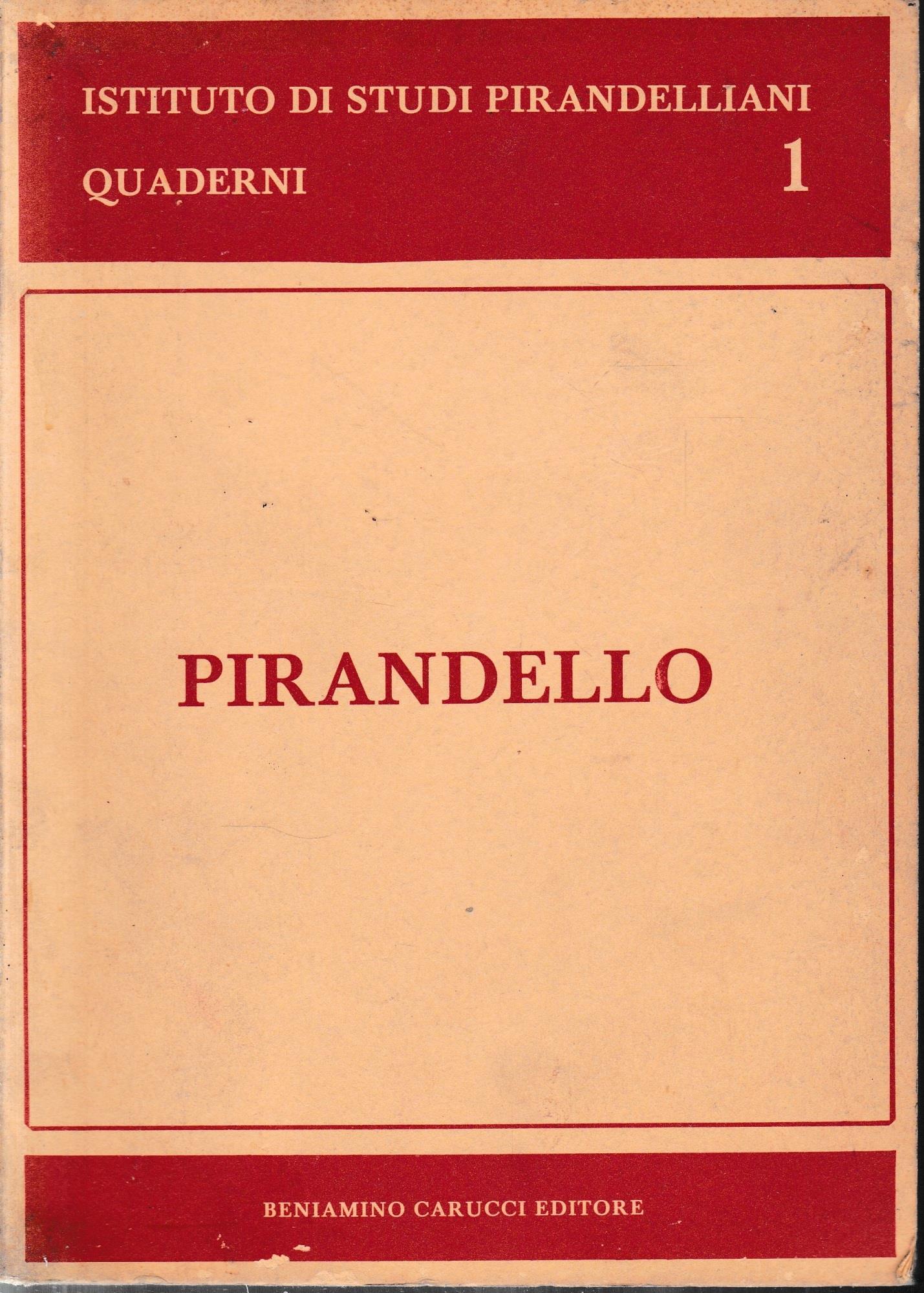Istituto di studi Pirandelliani, quaderni 1