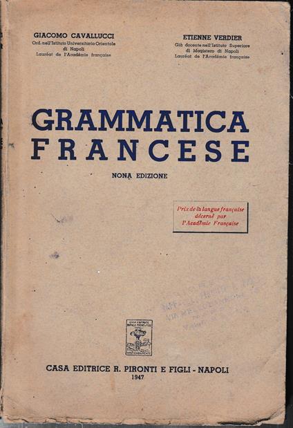 Grammatica Francese - copertina