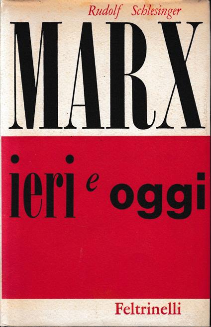 Marx ieri e oggi - Rudolf Schlesinger - copertina