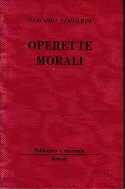 Operette morali - Giacomo Leopardi - copertina