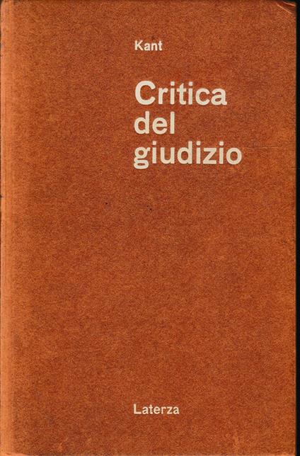 Critica del giudizio - Immanuel Kant - copertina
