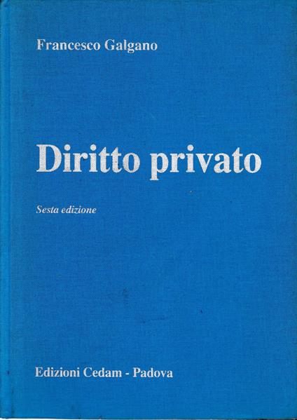 Diritto privato - Francesco Galgano - copertina