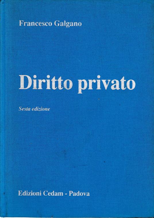 Diritto privato - Francesco Galgano - copertina