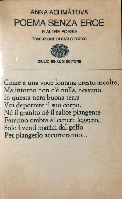 Poema senza eroe e altre poesie - copertina