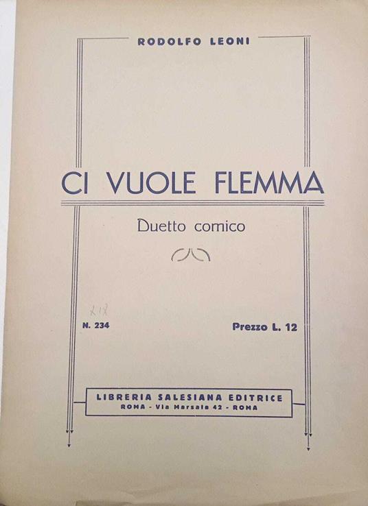 Ci vuole flemma. Duetto comico - copertina