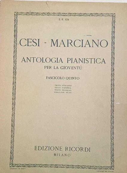 Antologia pianistica per la gioventù (fascicolo quinto) - copertina