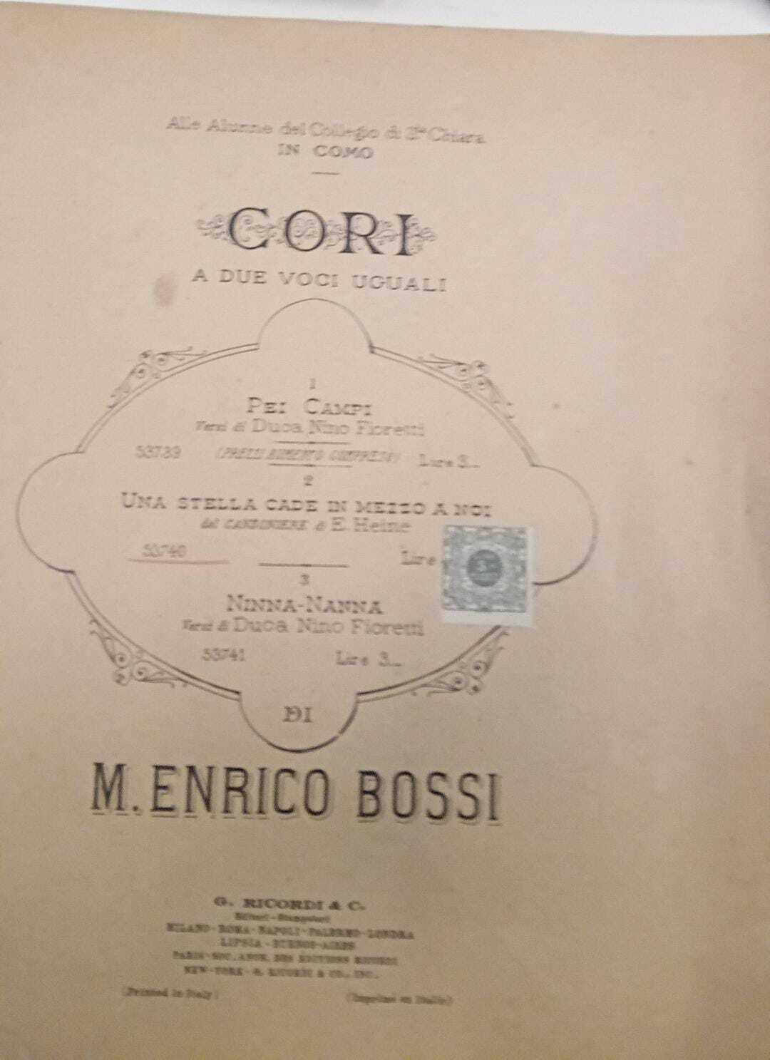 Alle alunne del collegio di Santa Chiara in Como. Cori a due voci uguali