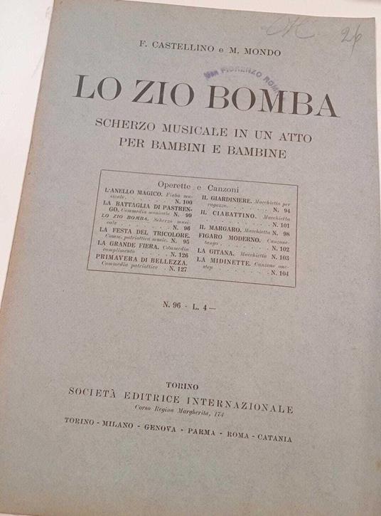 Lo zio Bomba - copertina