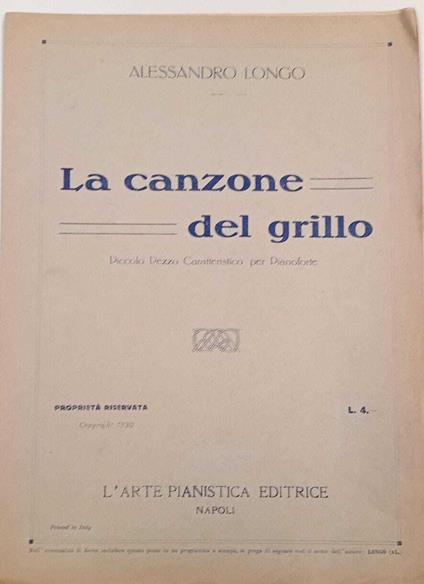 La canzone del grillo - Alessandro Longo - copertina