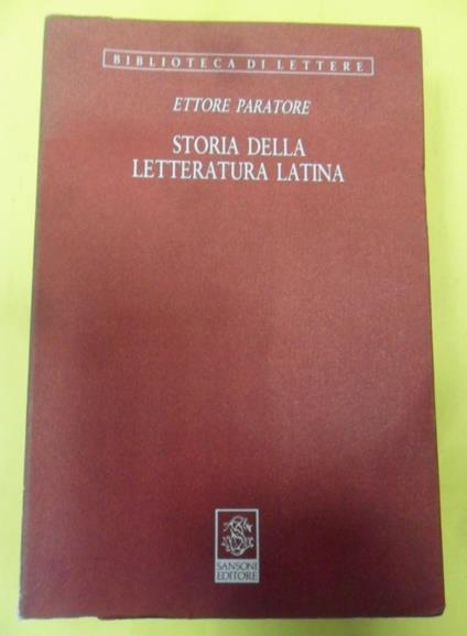 Storia della letteratura latina - Ettore Paratore - copertina