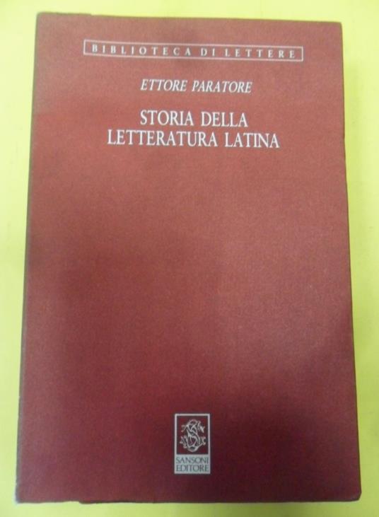 Storia della letteratura latina - Ettore Paratore - copertina